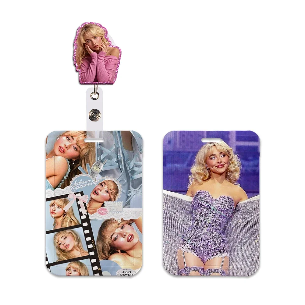 Popular Woman Singer Sabrina ID Card Holder Badge Work Pass with Lanyard Keychain Nurses Doctors Gift