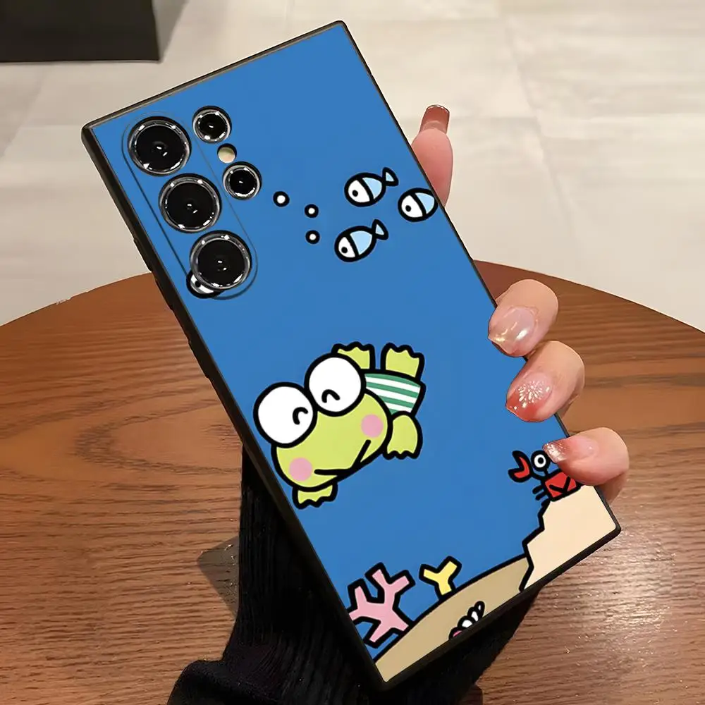 Cute K-Kero Keroppi Phone Case For S23 Samsung S25 S24 Ultra S22 S20 Fe S21 Plus Galaxy A54 A34 A24 A53 A14 Cover