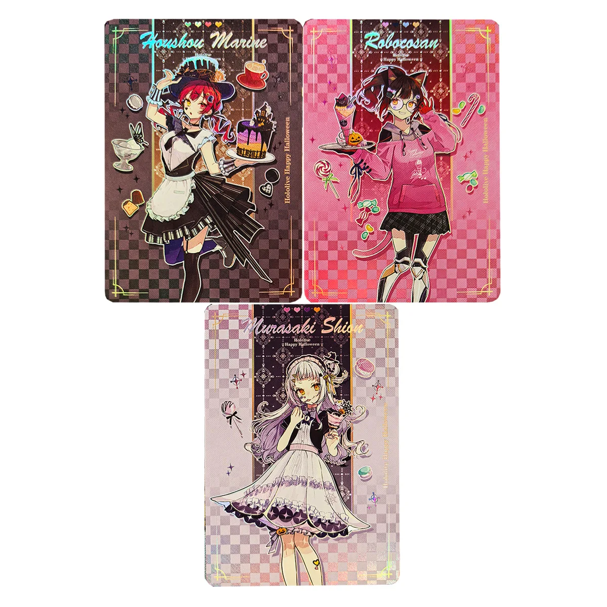 3 pz/set Fai Da Te Self Made Dea Storia Hololive Collezione di Halloween Carta Rifrazione Colore Flash Anime Carta Regalo Giocattolo