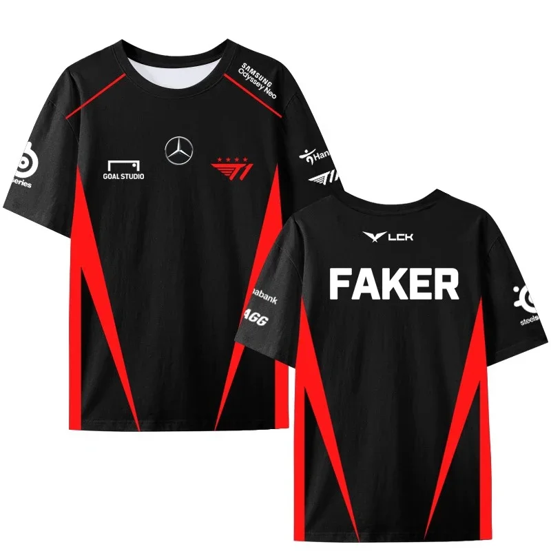 2024 League Of Legends World Championship T1 World Team Jersey T-Shirt for Fans Short Sleeve Shirt Karla Gumayusi Oner LOL Tops