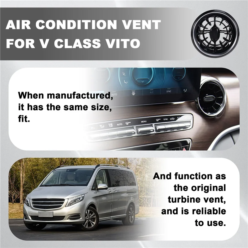 تنفيس تكييف الهواء للوحة القيادة AASS منفذ تيربو داخلي 4478308502 لسيارة Mercedes Benz V Class W447 Vito EQV Valente 2024
