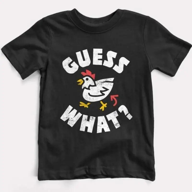 

Funny Cartoon Chicken T-Shirt Kids Summer Casual Tee Girls Cotton Short Sleeve Top Humorous Print Family Matching Outfit Gift