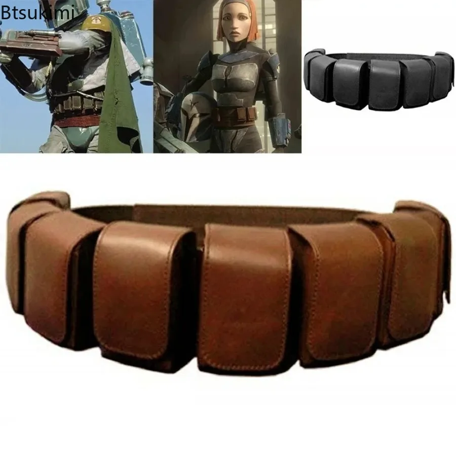 Steampunk باندولير خرطوشة الذخيرة حقيبة بحزام جلدية رصاصة الحقيبة بو كاتان باونتي هنتر با فيت حزمة مراوح تأثيري حلي الدعائم