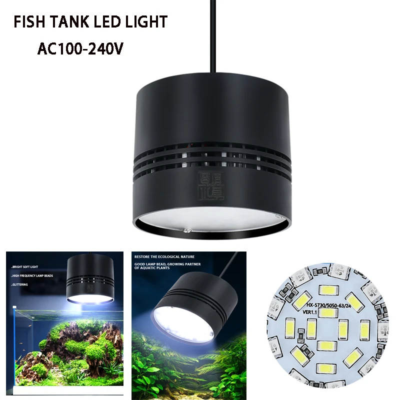 Fish Tank LED Water Grass Lamp Full WRGB Full Spectrum Aquarium Water Grass Lamp Bracket down Lamp Algae Explosion Moss Lamp