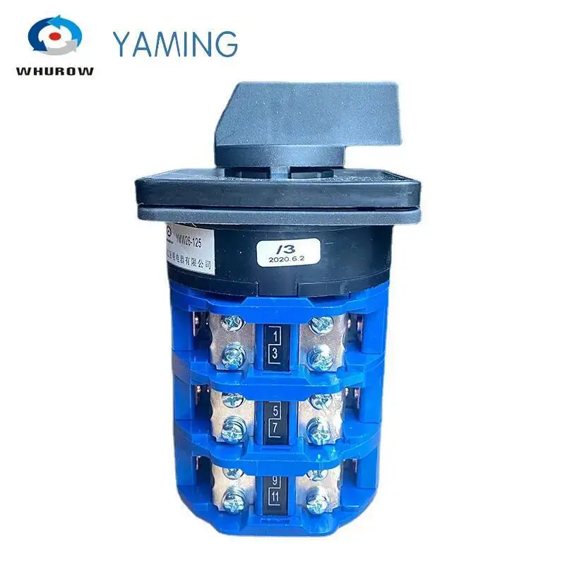 125A Three Poles LW26-125/3 Multi Position 660V Panel Mounting Cam Changeover Rotary Switch Silver Contact LW28 YMW26