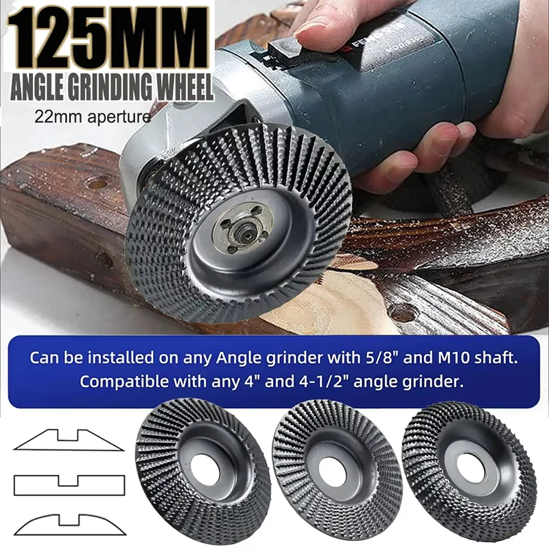 

125mm Plane Bevel Angle Grinding Wheel Woods Polishing Wheel Wood Carving Sanding Tool Abrasive Disc Tools for Angle Grinder