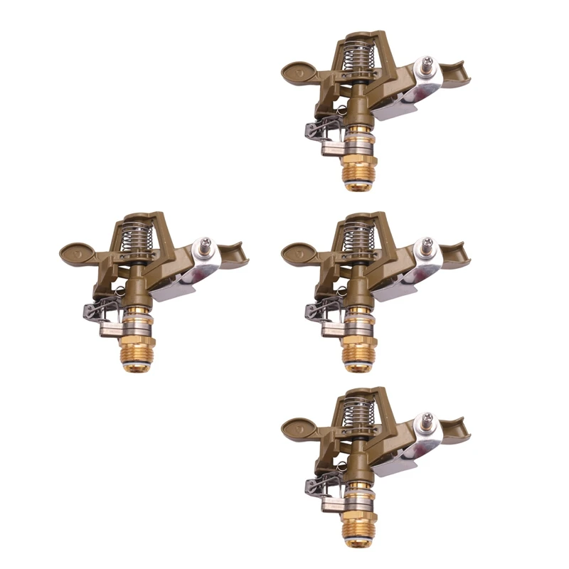 

4Pcs 1/2 Inch Heavy Duty Impact Sprinkler Head Perfect For Watering Large Gardens Hose End Sprinklers Watering Tools