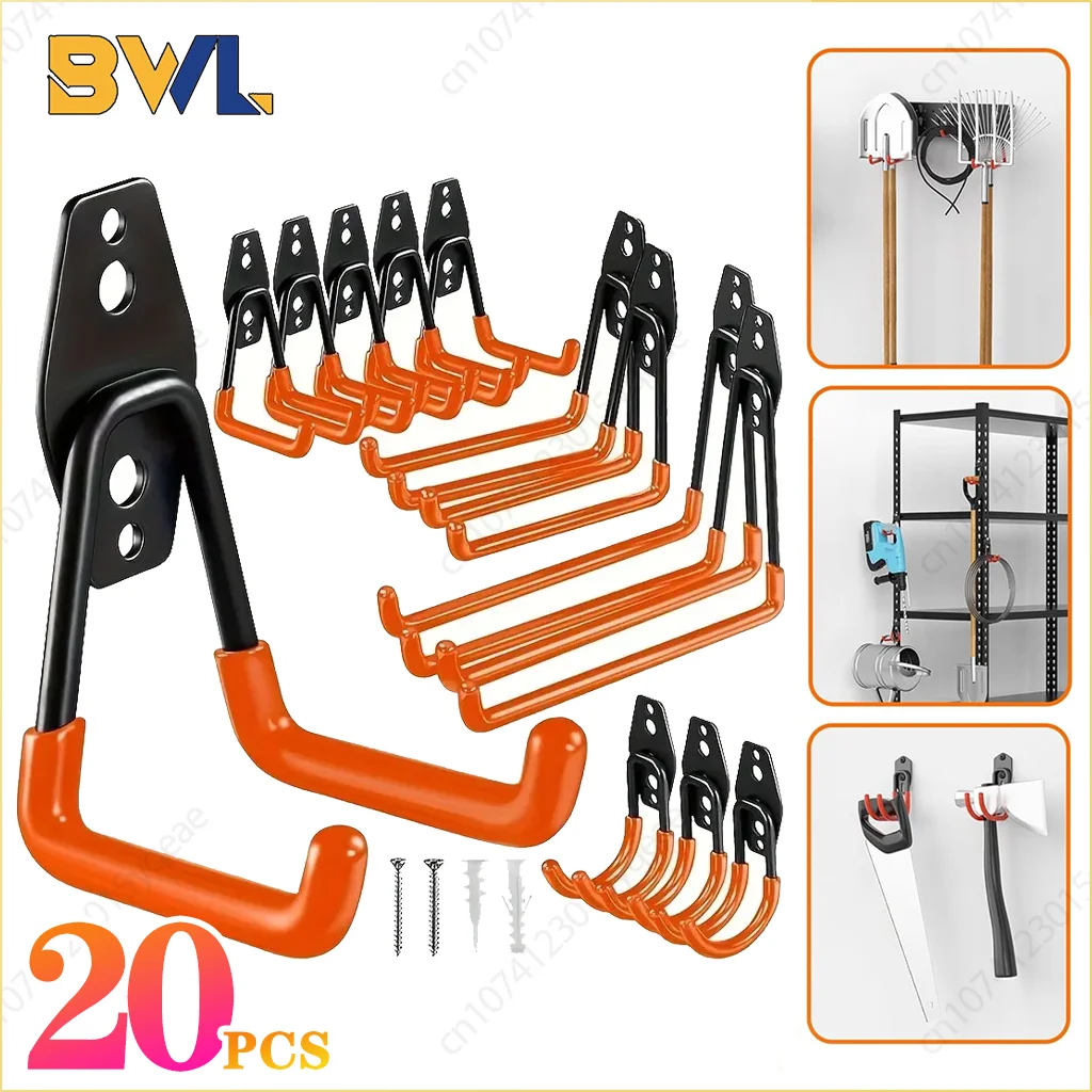 Heavy Duty Metal Hooks Wall Mounted Garage Organizer Hooks Bicycle Hooks Wall Mounted Non-Slip Storage Hooks Garden Storage Tool