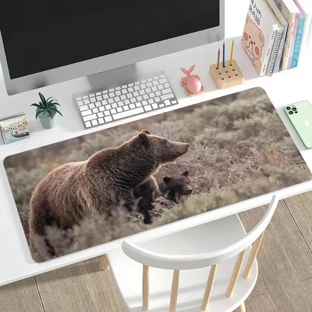 

Brown Bear Mouse Pad Cute HD Mousepad Pad Extended Gaming Keyboard LargeMousepad 90x40cm XXL Gamer Mousepad