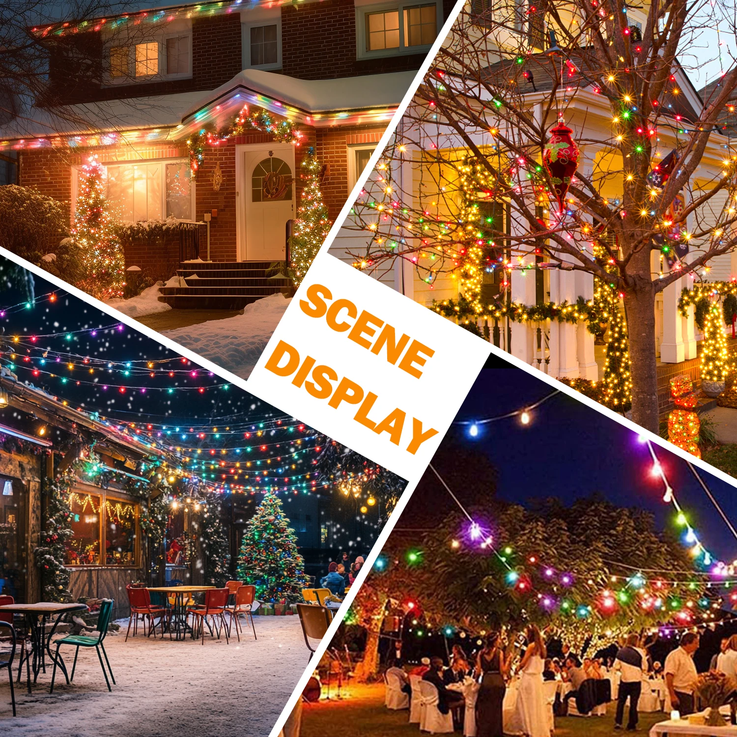 الملونة C7 سلسلة ضوء 220 فولت الاتحاد الأوروبي 110 فولت الولايات المتحدة شارع جارلاند E12 البلاستيك شاتيربروف مقاوم للماء للخارجية ديكورات للباحة الخفيفة #6