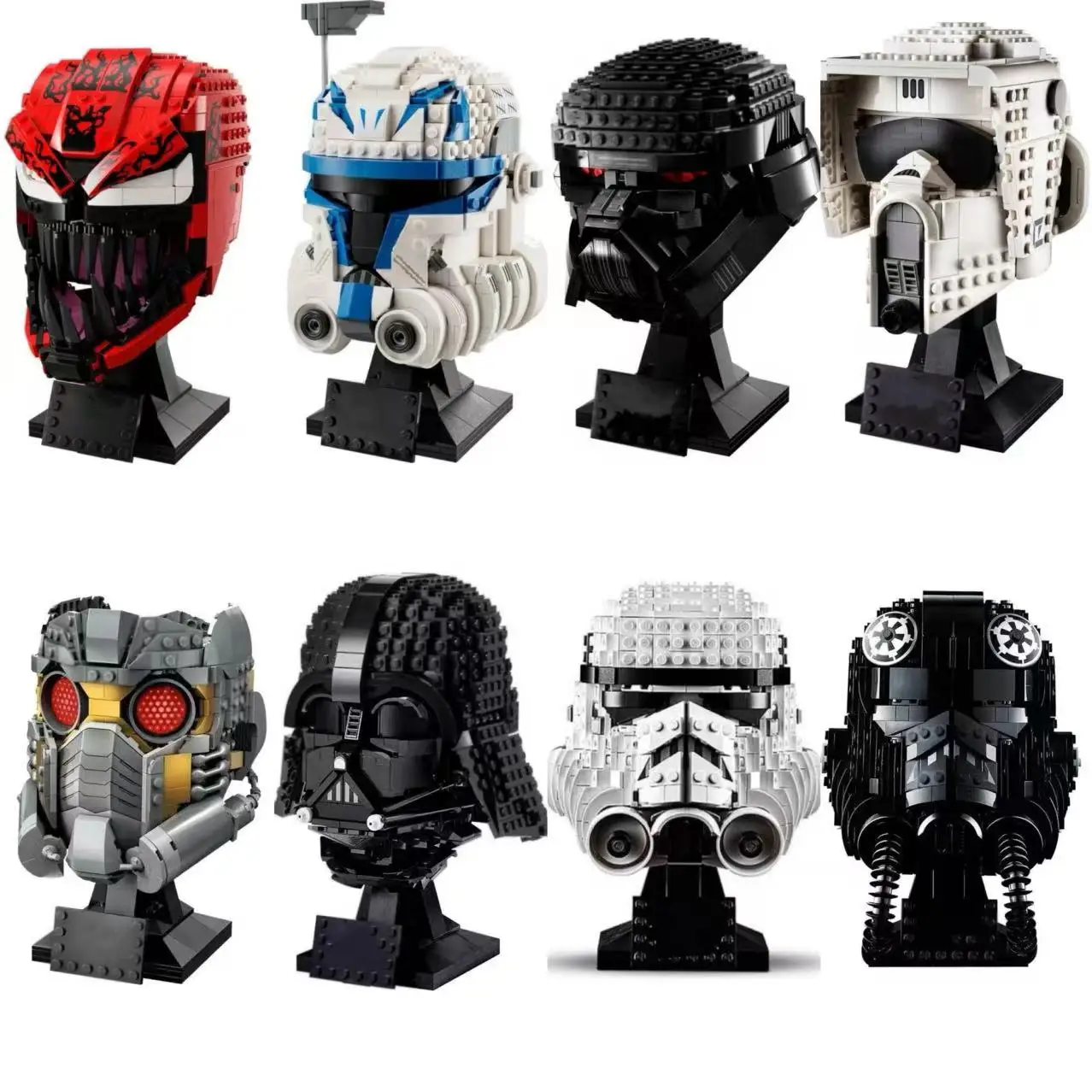 TIE Fighter Pilot Stormtrooper Vader Dasveida Captain Rex Helmet Model Building Block Assembly Model Toy Birthday Gifts