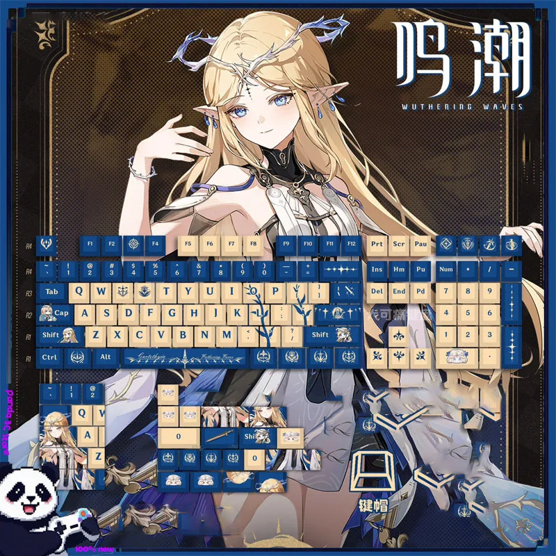Wuthering Waves Game Keycap Mechanical Keyboard Accessories Pbt Anime Theme Customized Keyboard Original Height Cartethyia