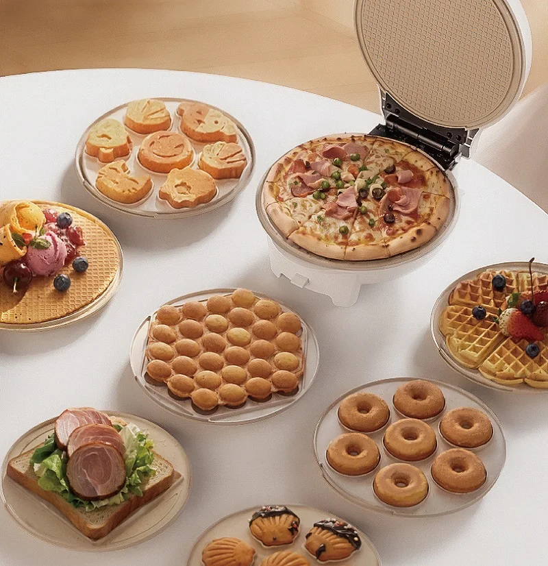 Non-stick Mini Electric Pancake Maker Timer Waffle Fast Breakfast Machine 220V Multifunctional Egg Roll Machine Sandwich Maker