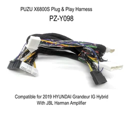 PUZU PZ-Y098PUZU Car DSP Amplifier Plug &Play harness cable for 2019 HYUNDAI GRANDEUR IG WITH HARMAN AMPLIFIER