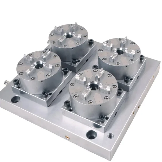 

Stainless Steel Four Center ER Type Pneumatic Chuck with Substrate HE-C06437