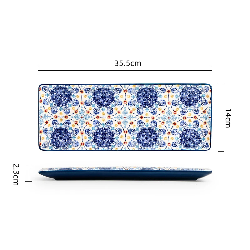 Imagem -06 - Round Ceramic Western Dinner Plate Saladeira Underglaze Cor Louça Steak Flat Salver Caneca Americana Conjunto de Chaleira Doméstica