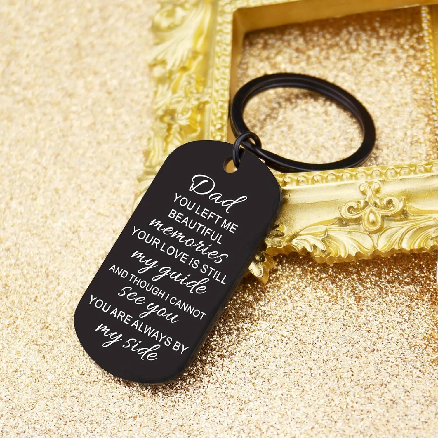 Dad Memorial Gifts For Loss Of Father-Remembrance Sympathy Gift For Dad Keychain In Memory Of Daddy Grieving