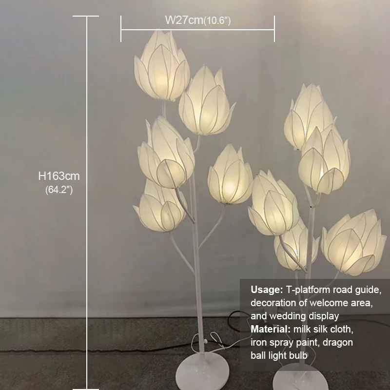 SOFEhr-Lumière LED en forme de fleur de Yulan moderne, éclairage pour mariage, scène de fête, escales festives, décoration de fond