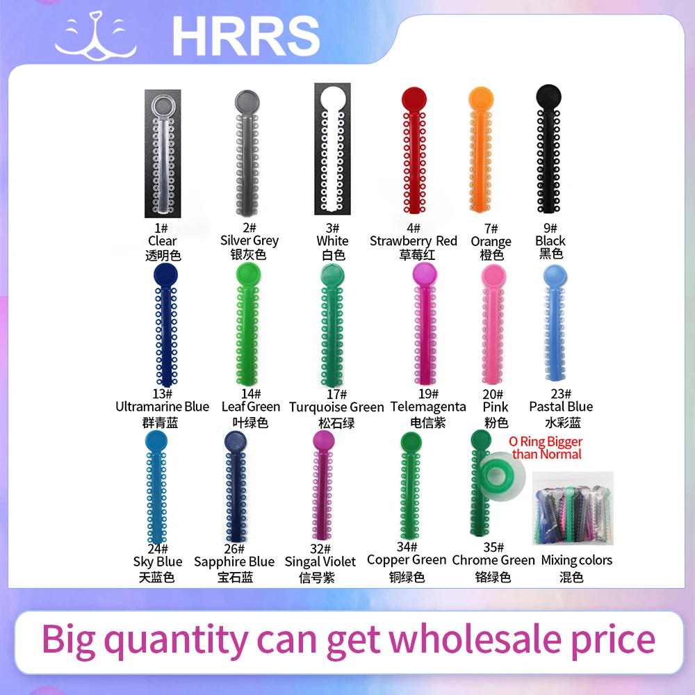 17Colors 40sticks 1040pcs Orthodontic Elastic Rubber O Type Tie Ligature Tie Bigger Than Normal