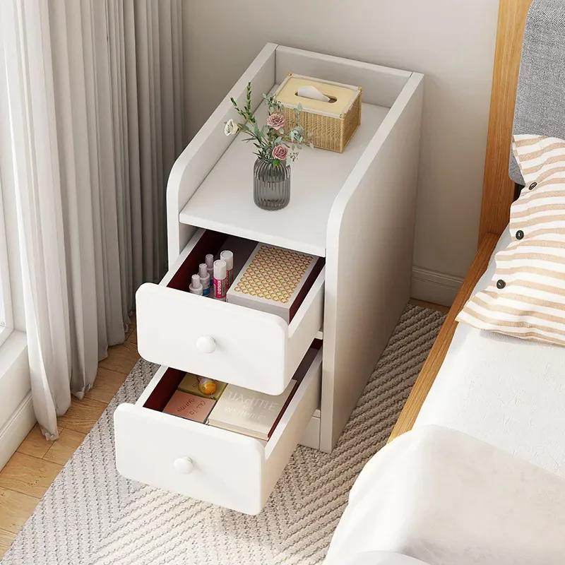 for Bedside Table Household Bedroom Extremely Narrow 20cm Cream Wind Simple Small Substitute 2025 Popular Mini Storage