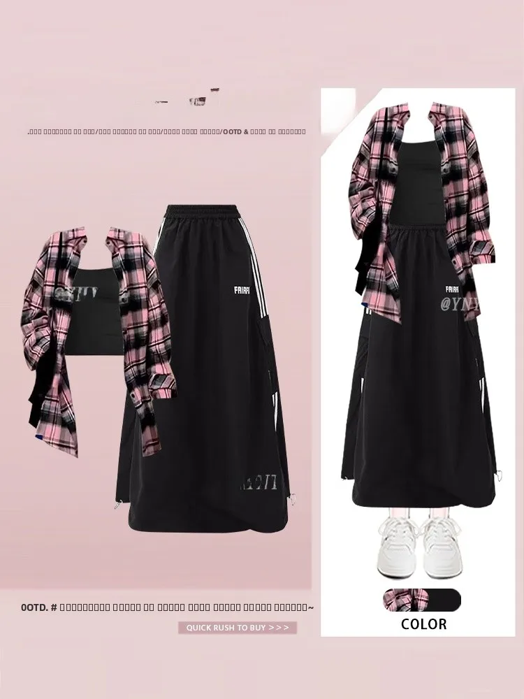 

Прохладный Dopane, осенне-зимний женский спортивный повседневный комплект с юбкой с надписью f, корейский модный костюм-футболка ort S...