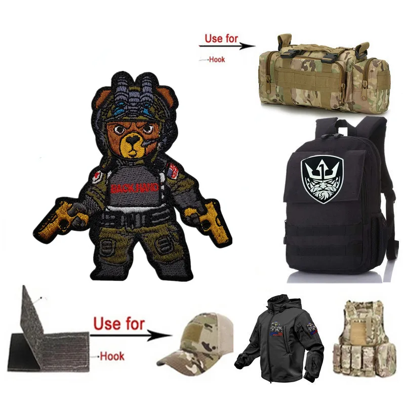 Skull Badges HOOK Embroidery Patches Removable Insignia Sewings Tactical Military Patch Clothing for Caps Backpacks Uniforms