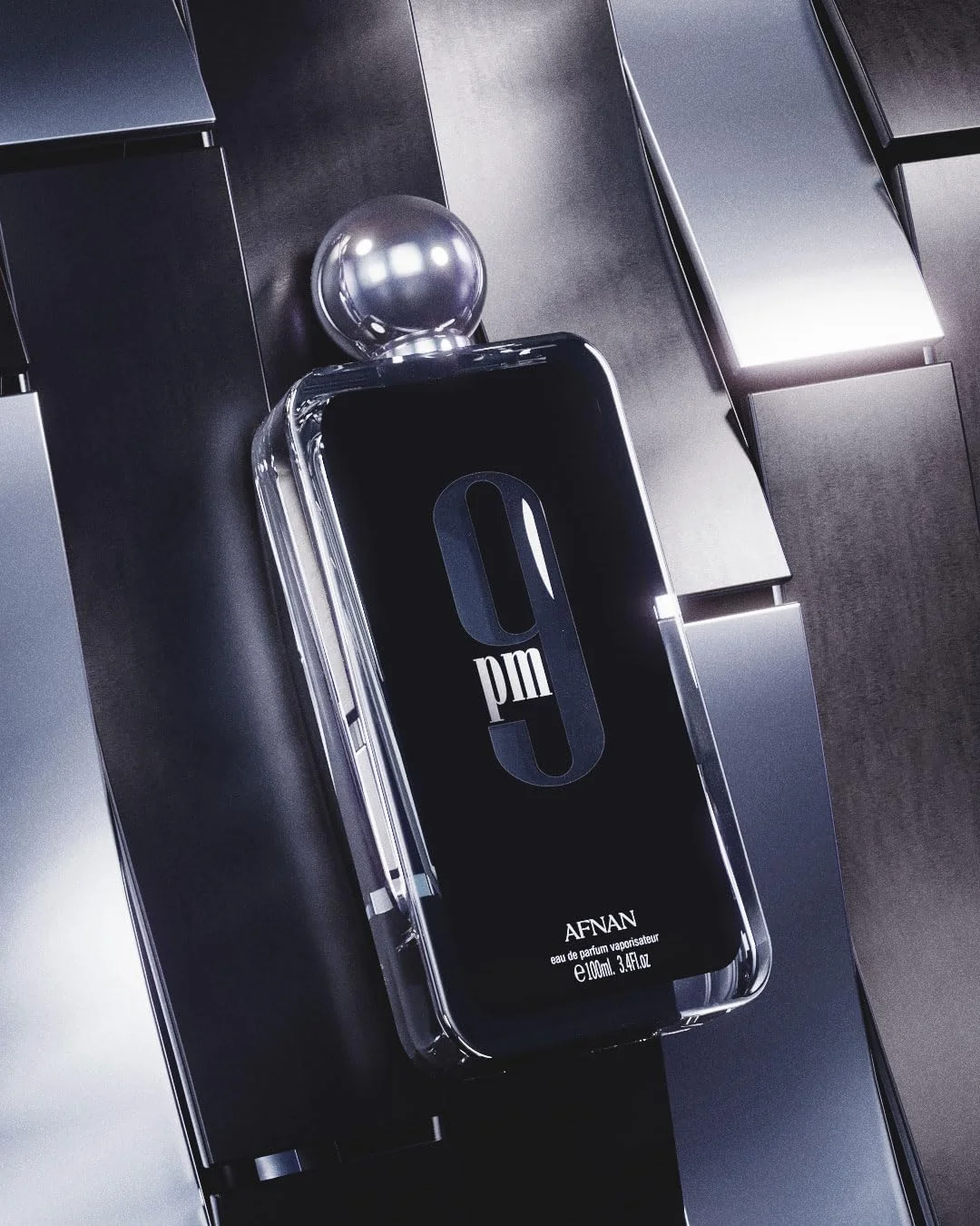 Afnan 9 PM Eau De Parfum 3.4 Oz / 100 Ml | Long-Lasting Masculine Cologne | Warm Vanilla, Cinnamon & Amber Woody Fragrance view 3