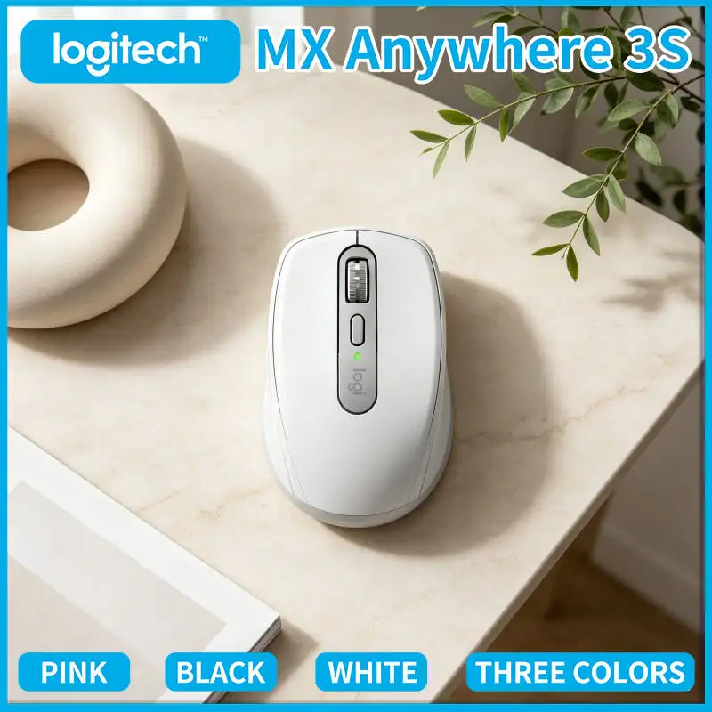 Logitech MX Anywhere 3S Professional Mouse - 8000 DPI Darkfield, Hyper-Scroll, Silent Click, USB-C Fast Charge for Travel