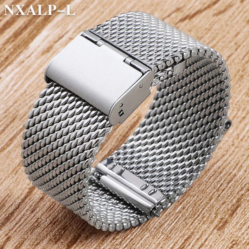 1.0 Milanese Mesh Loop Edelstahl-Uhrenarmband-Armband 18 mm 20 mm 22 mm 24 mm Armband 3 mm dickes Armband für DW für Omega