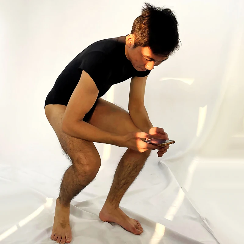 Ritskraag, balletoefenpak met korte mouwen, eendelig danspak voor volwassenen, nauwsluitend pak, huidskleur, V-hals