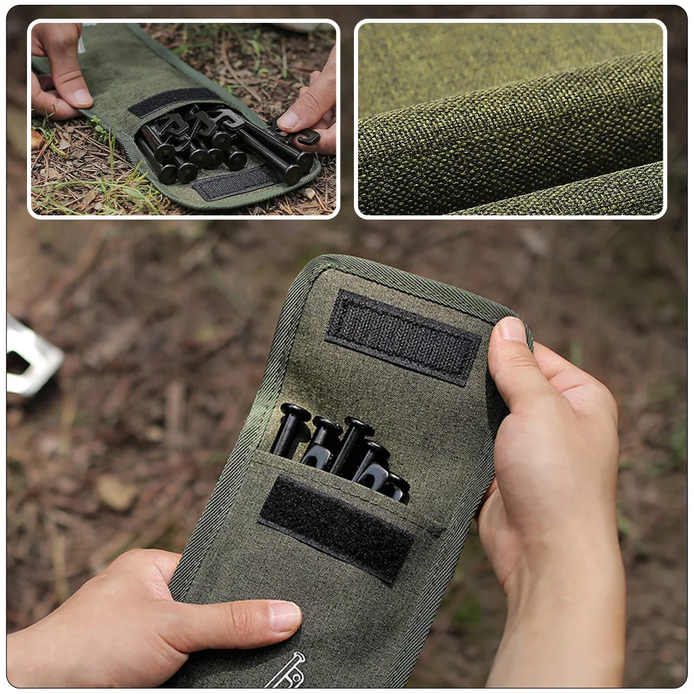 

2Pcs Tent Pegs Pocket Superior Polyester Material Easy to Carry Organizer for Camping Hiking Fishing Picnic Must Haves