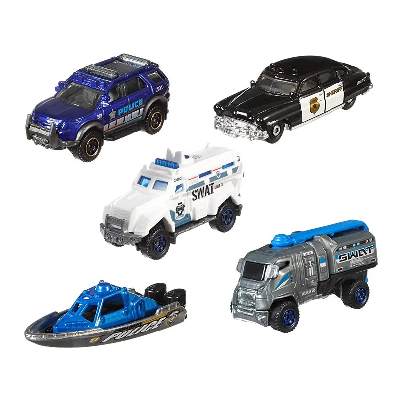 Matchbox Moving Parts FWX27 Police car theme five-pack Die-cast Collection Model Toy Car