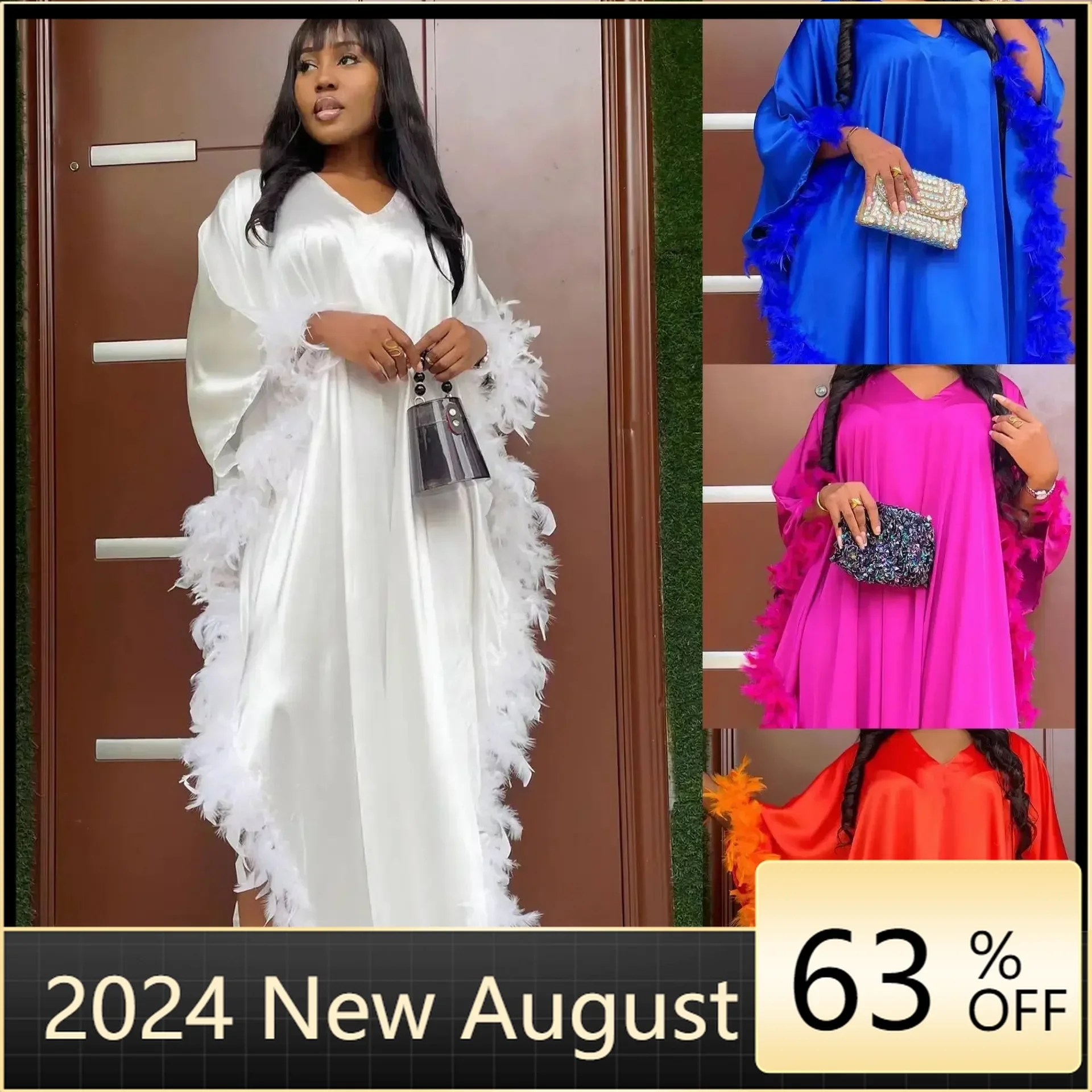 

Eid Muslim Abaya Women Party Feathers Dresses Jalabiya Ramadan Morocco Dubai Abayas Kaftan Islam Vestidos Arab Long Robe