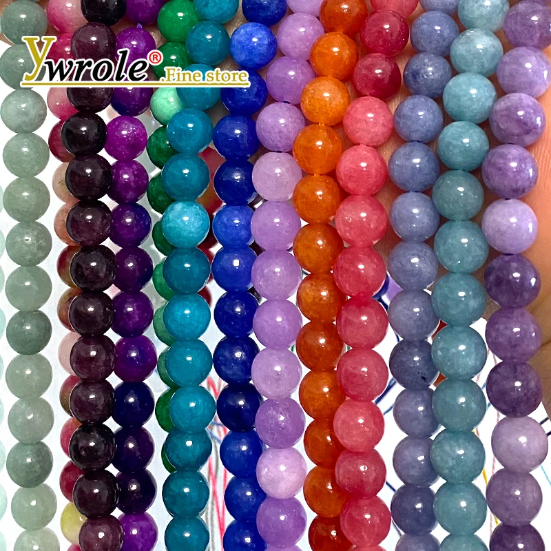 6-10MM Natural Stone Chalcedony Apatite Aquamarine Color Loose Round Spacer Beads for Jewelry Making DIY Bracelet Accessories