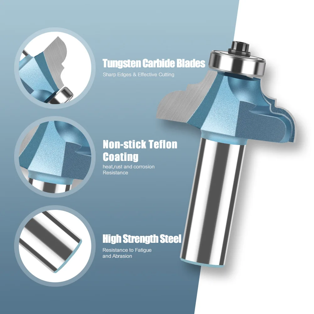 Woodworking Milling Cutter Classical Ogee Bit Tungsten Carbide Blades Double R Line Knife Cabinet Door Wooden Board Tenon Joint