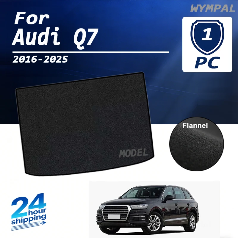 

Suede Car Trunk Storage Mat For Audi Q7 2016-2025 Boot Cargo Liner Tray Trunk Luggage Floor Carpet Pad Auto black