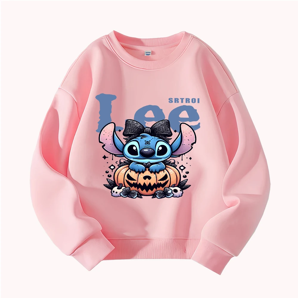 سويت شيرت لطيف بطباعة شخصية كرتونية للهالوين للأطفال برقبة دائرية مع تصميم اليقطين والقوس #5