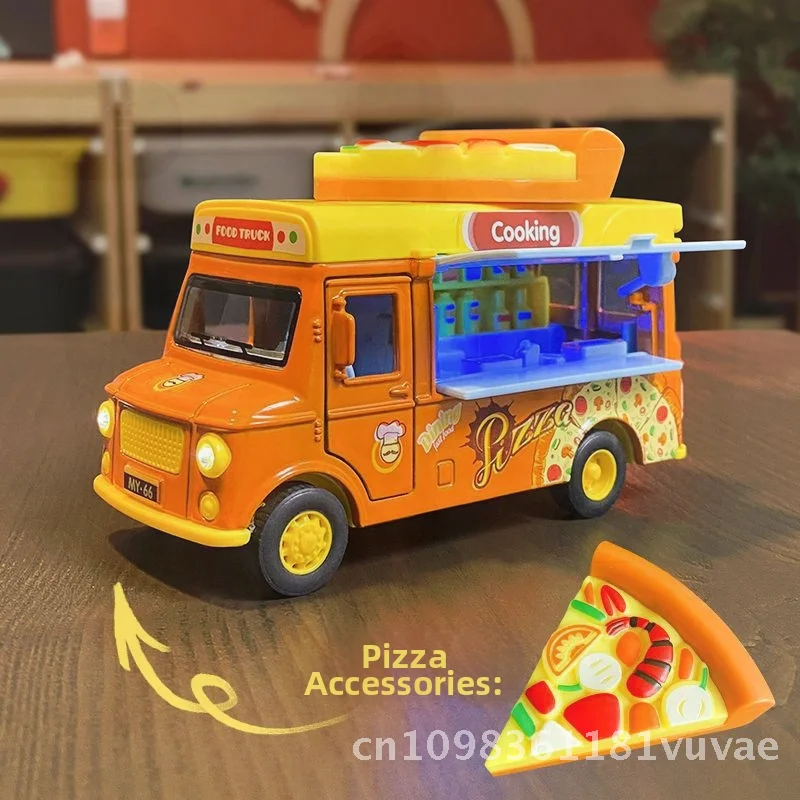 Mingyuan versión Q, modelo de coche de aleación extraíble, juguete de inducción magnética con temática de comida rápida para niños, casa de juegos transfronteriza caliente