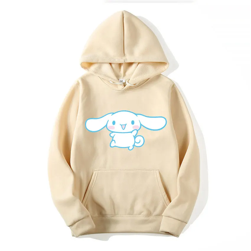 Cinnamoroll Cartoon Anime Women Pullover Tops Spring Autumn Men Hoodie 2024 New Fashion White Sports Couple Sweatshirt Clothes