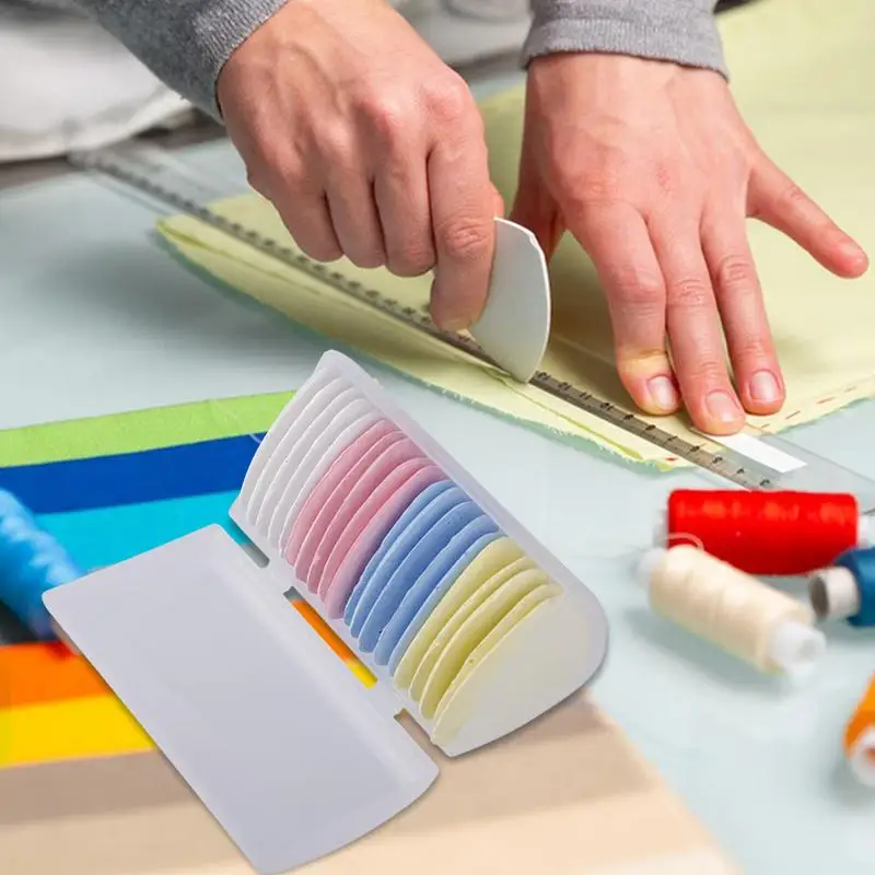 Tiza de sastre colorida, 10-30 Uds., pintura de costura triangular, polvo de corte, marcador de patrón de ropa, polvo de corte para rascar