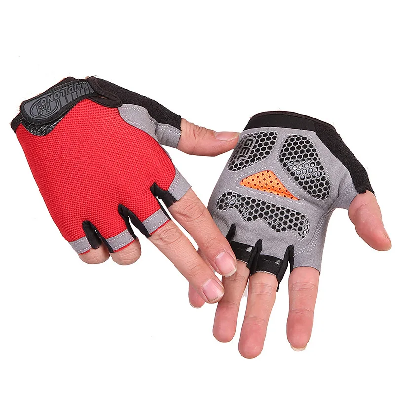 Professional Gym Fitness Breathable Anti-Slip Women Men Half Finger Summer Fishing Cycling Fingerless Gloves Female Bicycle Bike