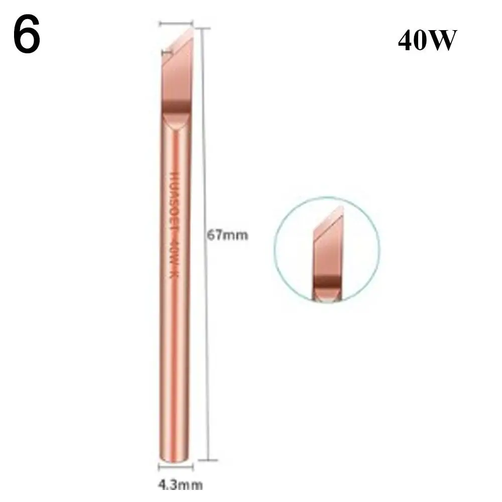 

Pure Copper Welding Tool Nomagnetic Solder Iron Head Soldering Iron Tip External Heat Replacement
