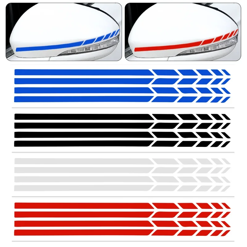 2pcs fashion Racing Stripe Stickers Car Rearview Mirror Personalized Vinyl Decals Waterproof Sticker decoration Decal