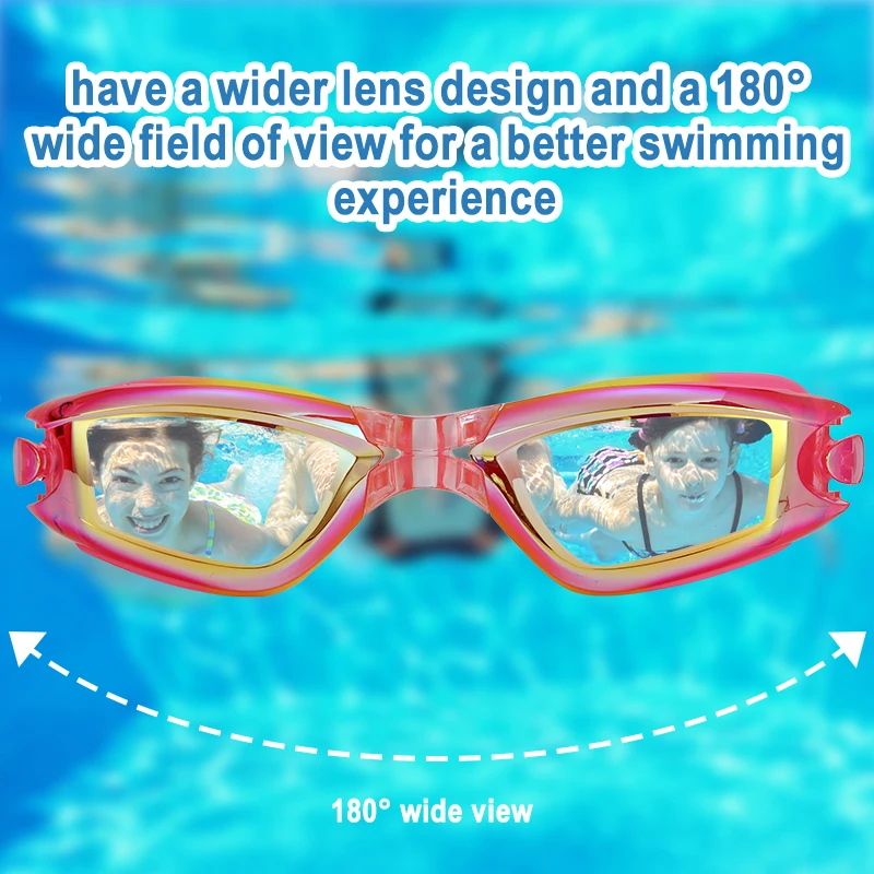 JSJM Professionelle Kinder-Schwimmbrille, beschlagfrei, UV-Schutz, wasserdichte Silikon-Schwimmbrille für Jungen und Mädchen, Schwimmbrille, Geschenk – Detail 21