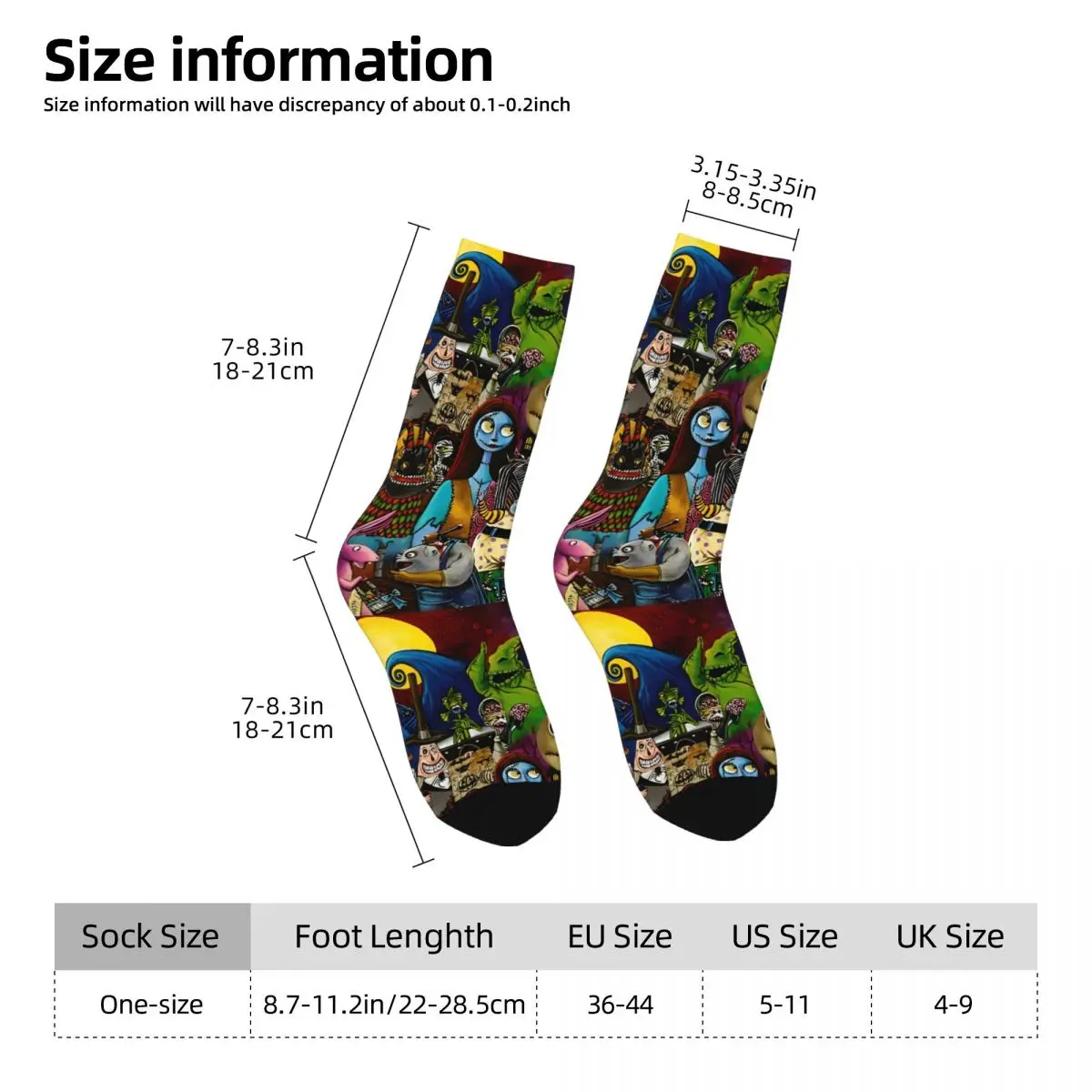 Le cauchemar avant noël dessin animé chaussettes hommes femmes chaussettes nouveauté printemps été automne hiver moyen Tube chaussettes cadeau