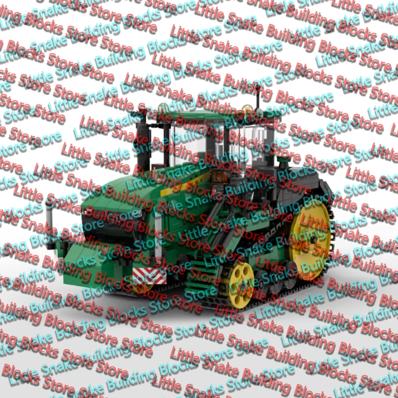 QWERT City Car Model MOC Building Bricks Agricultural 8370R Tracked Tractor Modular Technology Holiday Gift Assemble Toy Suit