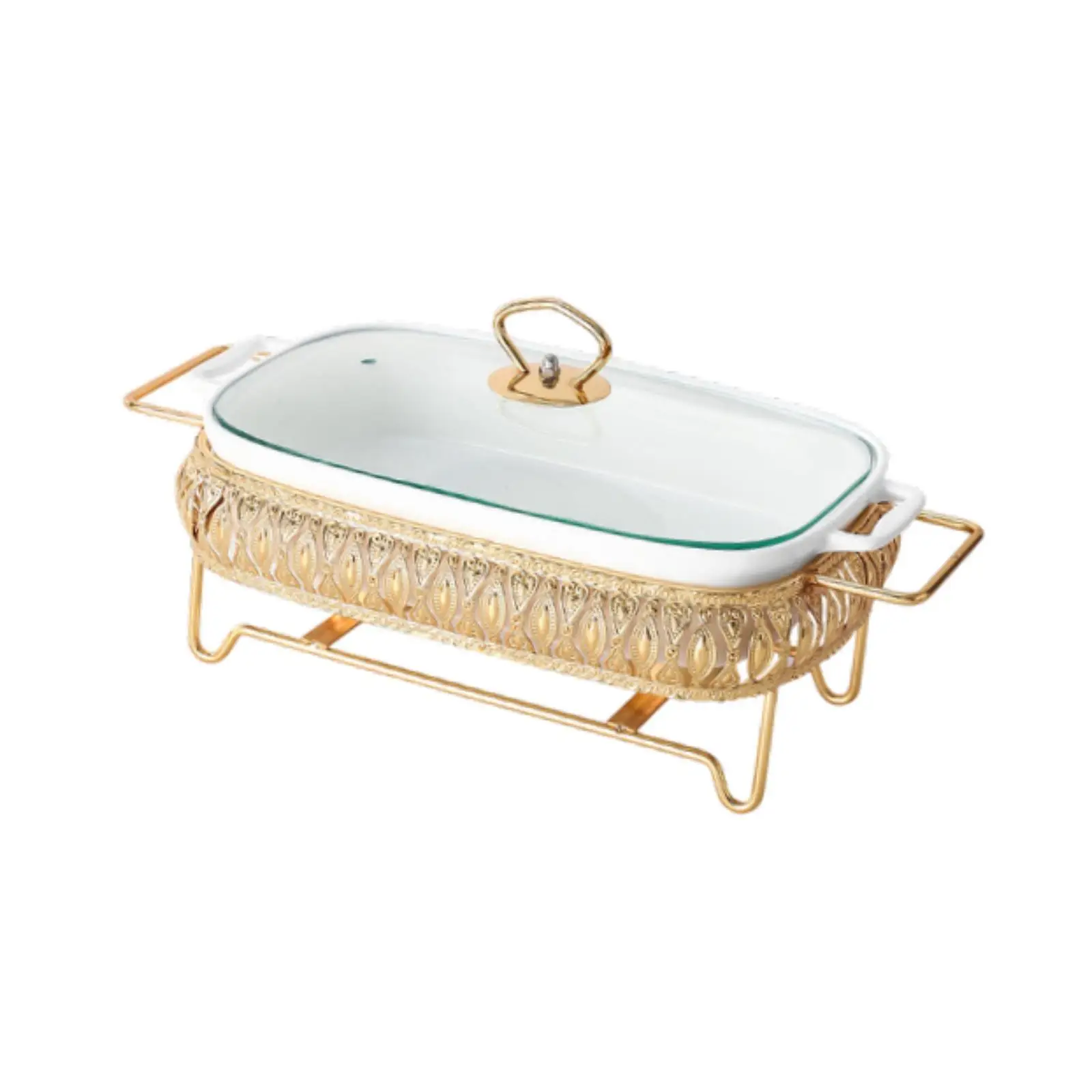 Chafing Dish Tableware Food Plate with Stand Family Food Preserve Tray