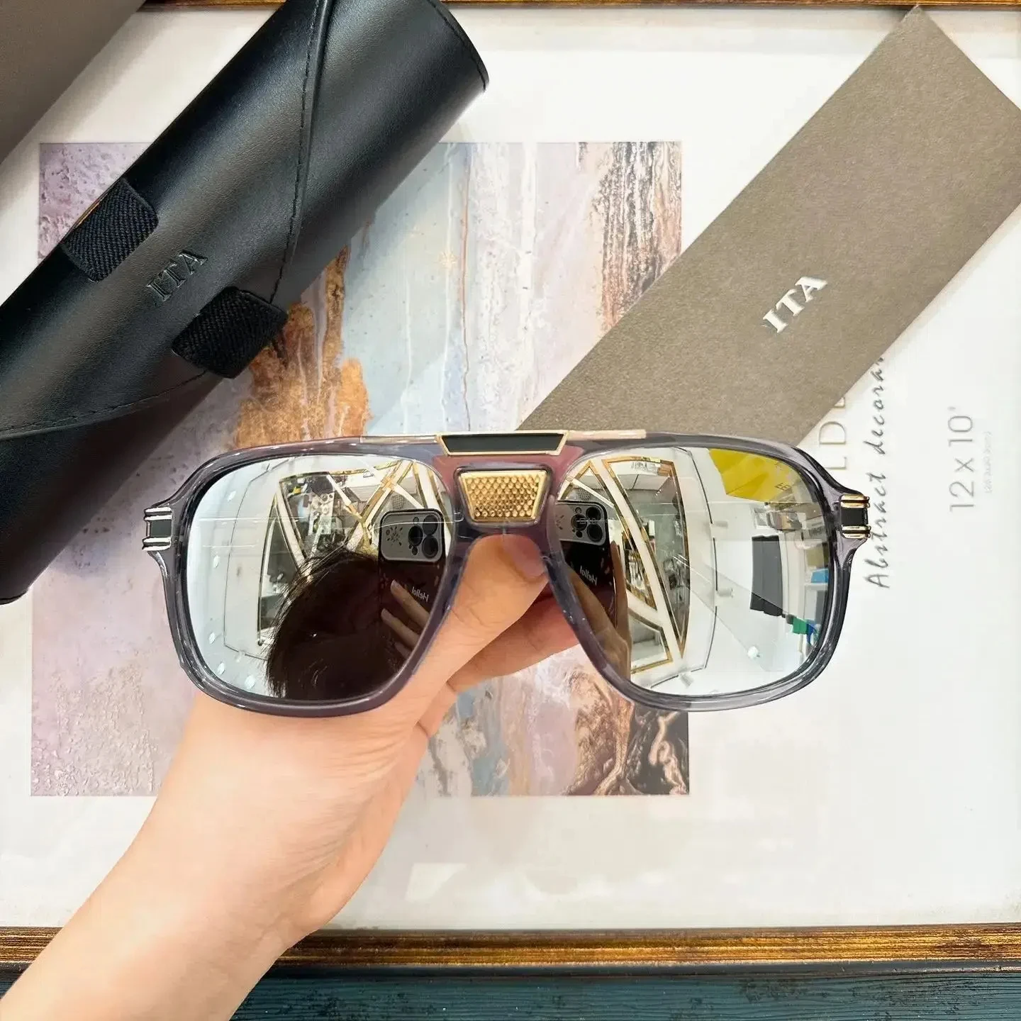 

Authentic ADITA DTS461 Casual Classic Acetate Frame Square Men Women Sun Glasses UV400 Retro Business Luxury Male Couple Eyewear
