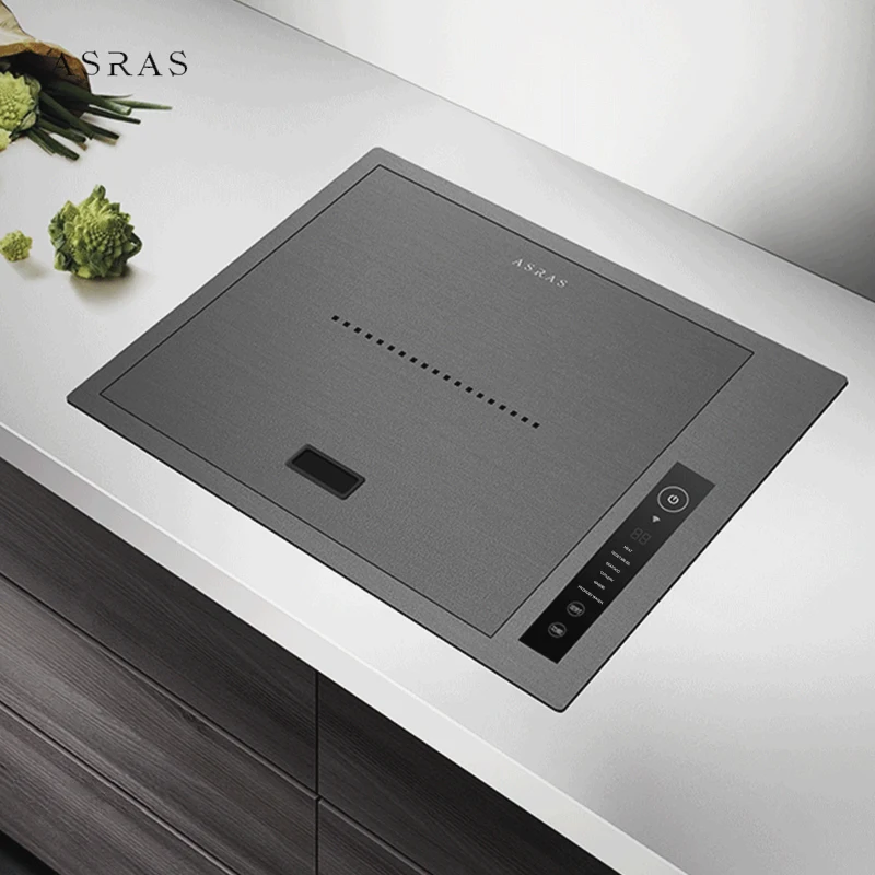 ASRAS Nanometer Hidden Smart Purifying Island Sink 4mm Thickness Handmade Cup Rinser Bar Counter Island Hidden Kitchen Sinks