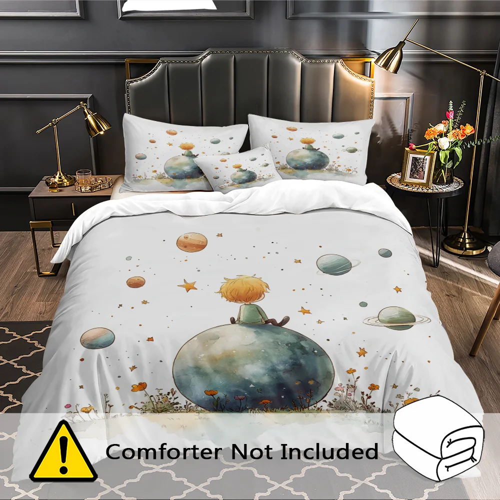 2D Style 3-Piece Set Watercolor Cosmic Print Duvet Cover Set Space-Themed Bedding Printed Duvet Cover and Pillowcase Set (Filling Not Included) Soft and Comfortable Fabric Suitable for Bedrooms, Hotels, Luxury Hotels, School Dormitories
